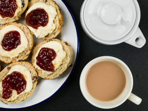 istock Scones With Clotted Cream and Strawberry Jam 664288468