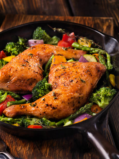 istock Grilled Chicken Legs With Vegetables 664295940
