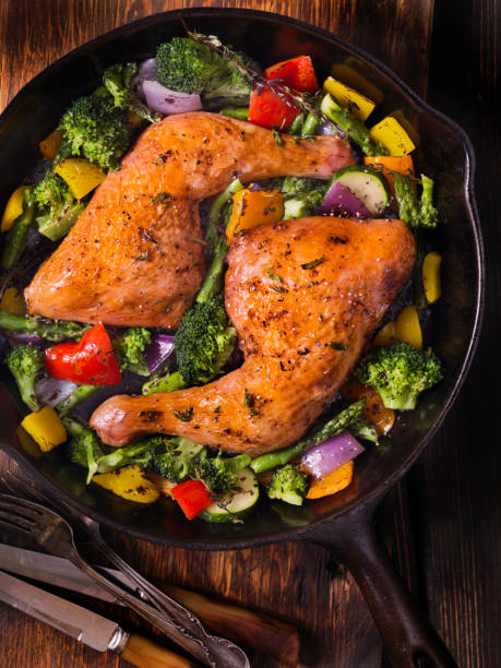 istock Grilled Chicken Legs With Vegetables 664296324