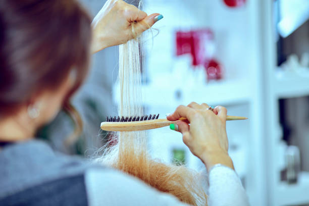 istock Hair styling in a beauty salon . 664297022