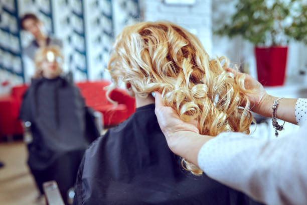 istock Hair styling in a beauty salon . 664297040