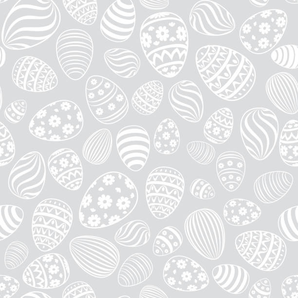 Print Easter egg seamless pattern. Spring holiday background for printing on fabric, paper for scrapbooking, gift wrap and wallpapers. easter patterns stock illustrations