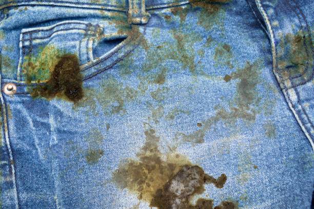 dirty black oil stain on jean texture