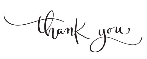 Hand drawn vintage Vector text Thank you on white background. Calligraphy lettering illustration EPS10 Hand drawn vintage Vector text Thank you on white background. Calligraphy lettering illustration EPS10. person writing on notepad stock illustrations