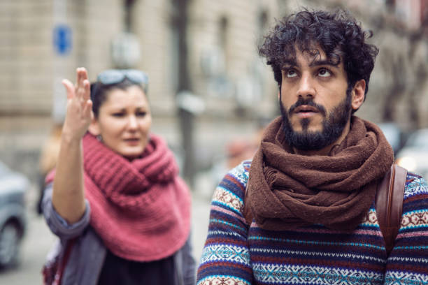 istock Couple having a fight on the street 664317550