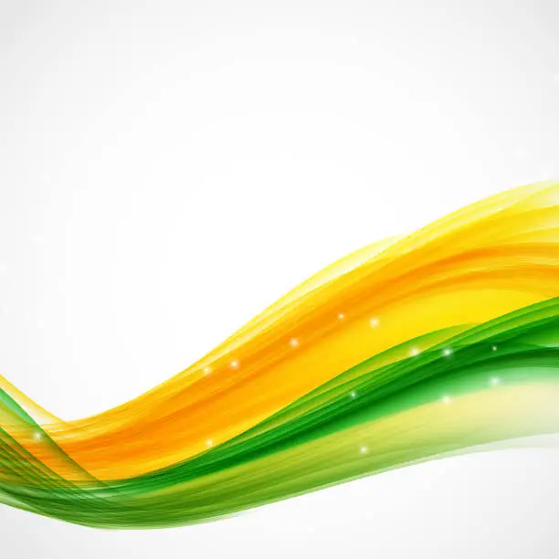 Vector illustration of Waves of color flag  Brazil on White Background. Vector Illus
