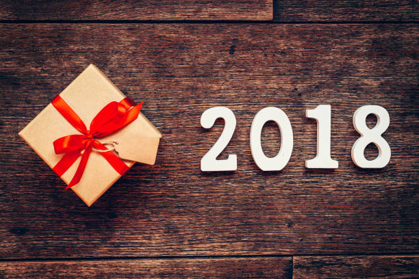 istock Wood number forming the number 2018, For new year 2018 664324610