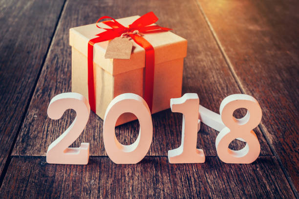 istock Wood number forming the number 2018, For new year 2018 664324842