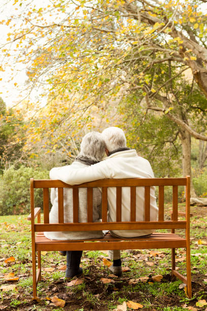 istock Senior couple in the park 664343936