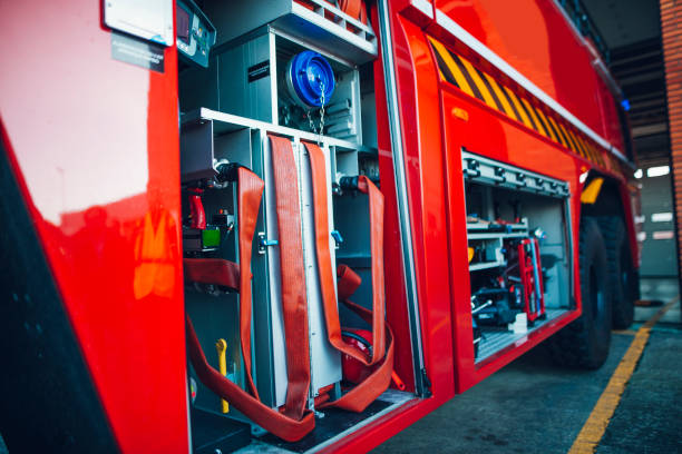 A modern fire truck detail