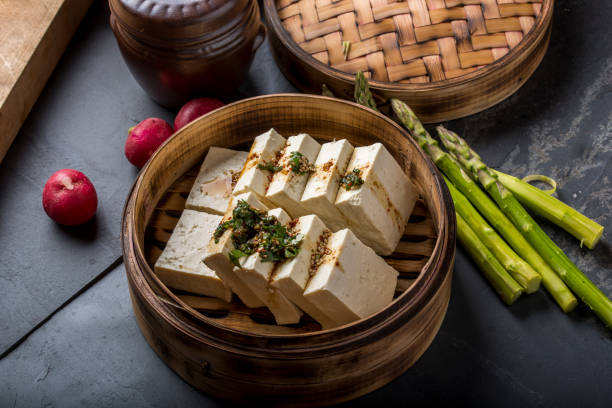 istock Fresh Tofu with Soy Sauce 664347102