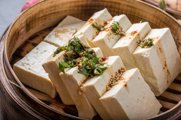 istock Fresh Tofu with Soy Sauce 664347232
