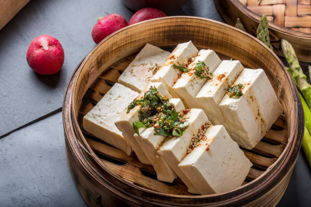 istock Fresh Tofu with Soy Sauce 664347582