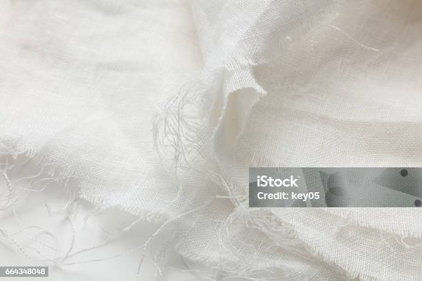 White Fabric Stock Photo - Download Image Now - Backgrounds, Close-up, Copy Space