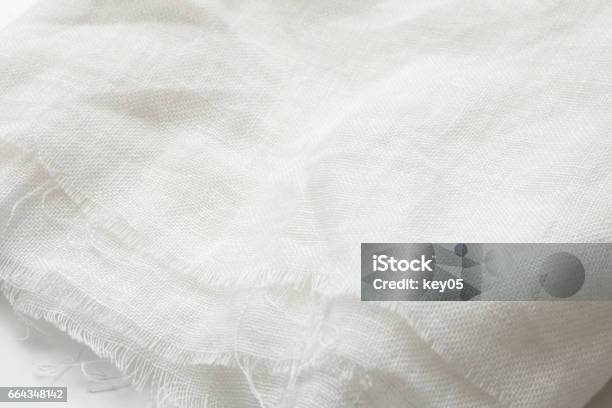 White Fabric Stock Photo - Download Image Now - Backgrounds, Close-up, Copy Space
