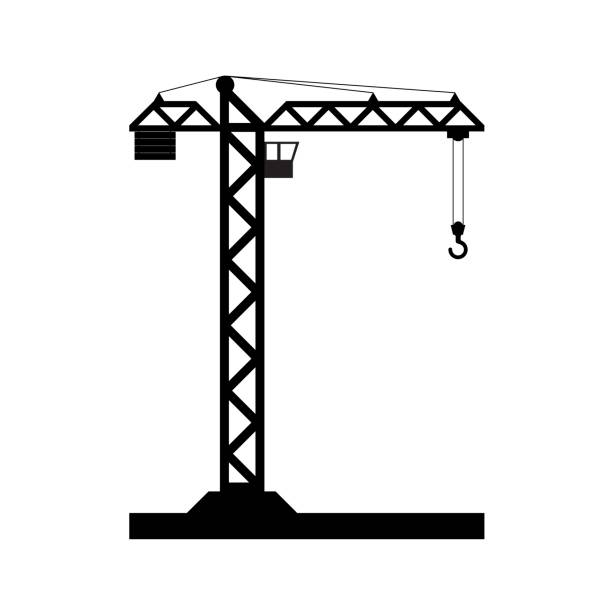Building Tower crane icon - vector. Building Tower crane icon - vector, flat design. Eps 10. jib stock illustrations