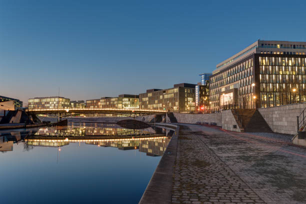 istock Modern office buildings at the river Spree in Berlin 664356224