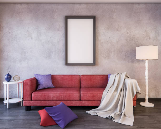 istock Mockup Poster in the interior 3D illustration of a modern design. 664365812