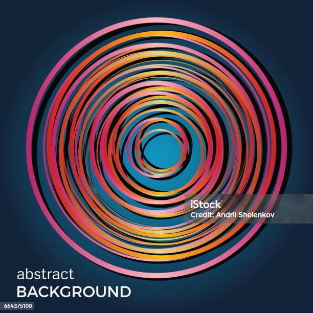 Beautiful Light Circles On A Blue Background Stock Illustration - Download Image Now - Abstract, Art, Backgrounds