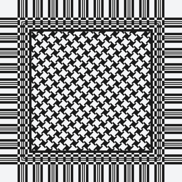 pola scarf keffiyeh - palestinian culture ilustrasi stok