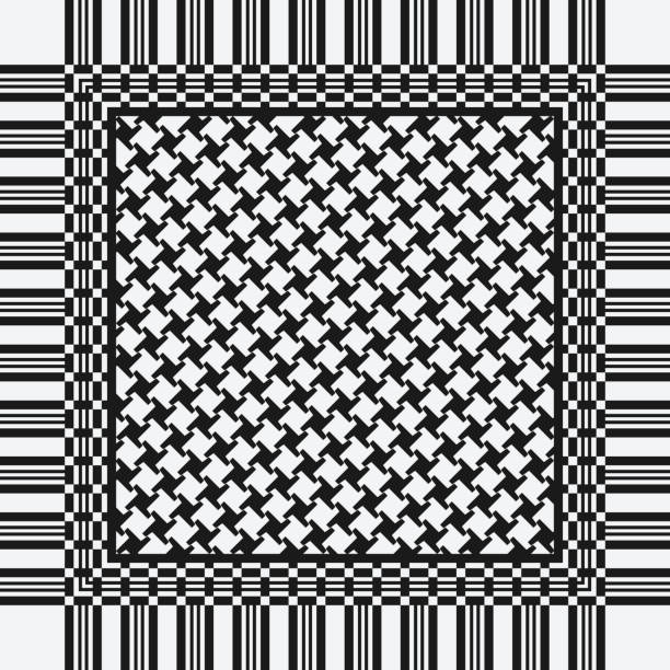 ilustrações, clipart, desenhos animados e ícones de padrão de lenço keffiyeh - kaffiyeh