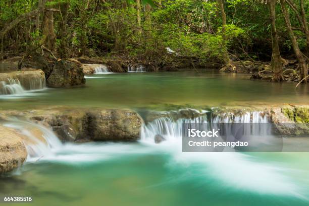 Erawan Waterfall Located Khanchanaburi Province Thailand Stock Photo - Download Image Now