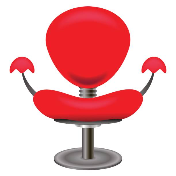 고립 된 빨간의 자 - hotel reception symbol chair domestic room stock illustrations