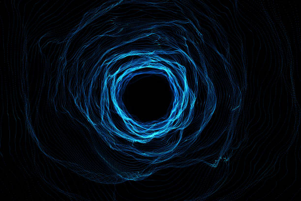 wormhole cósmico, concepto del espacio recorrido, túnel en forma de embudo que se puede conectar un universo con otra. render 3d - funnel shaped fotografías e imágenes de stock