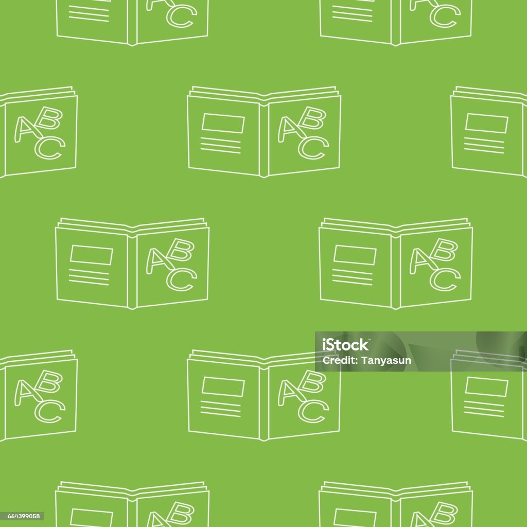 Book Pattern Outlined Seamless Pattern With Modern Outline Decorative Books Stock ...