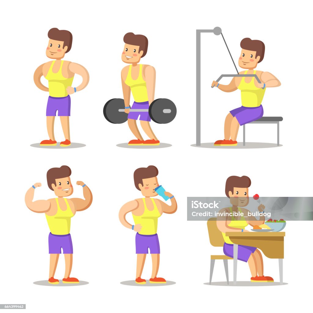 Phim Hoạt Hình Người Đàn Ông Mạnh Mẽ Người Xây Dựng Cơ Thể Trong ...