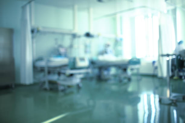 istock Clean hospital ward, unfocussed medical backdrop 664403382