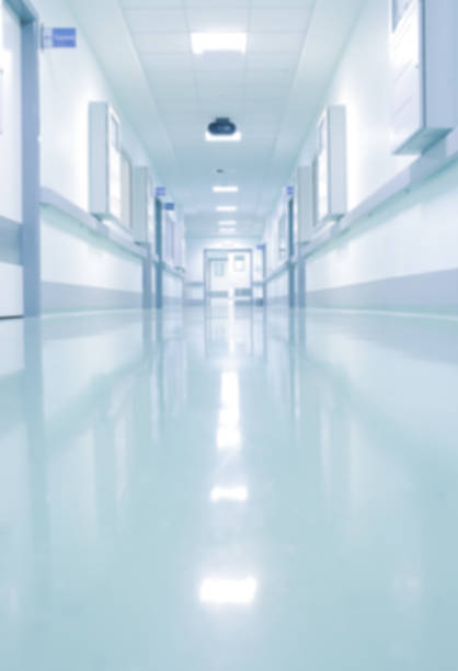 istock Defocused illuminated hospital corridor in prospect 664406216