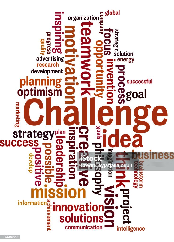 Challenge Word Sticker Challenge Word Cloud Concept Stock Illustration - Download Image Now ...