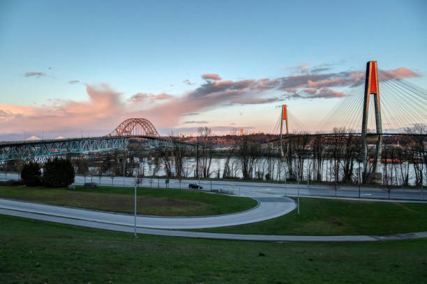 istock Pattullo Bridge at sunset, New Westminster, British Columbia, Canada 664413680