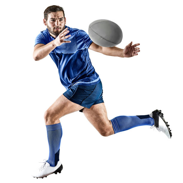 giocatore di rugby uomo isolato - foto stock