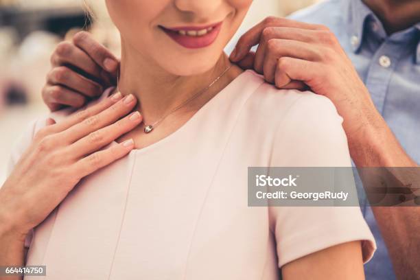 Couple Buying Jewelry Stock Photo - Download Image Now - Jewelry, Gift, Shopping