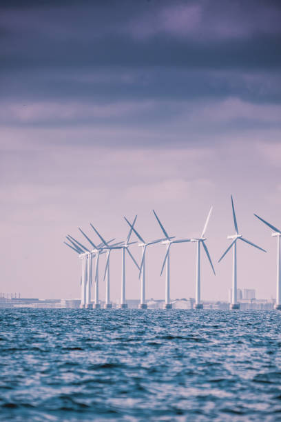 istock Wind turbines farm in Baltic Sea, Denmark 664420602