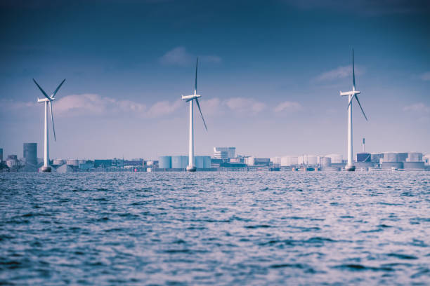istock Wind turbines farm in Baltic Sea, Denmark 664420882