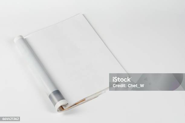 Mockup Magazines Or Catalog On White Table Background Stock Photo - Download Image Now