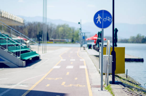 istock Cyclist And Pedestrian Area Sign 664423920