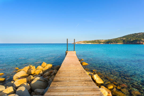 sardinia beach, the marmorata, santa teresa, italy. - marmorata imagens e fotografias de stock