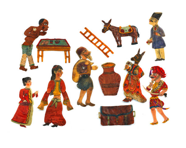 Karagoz Hacivat Karagoz and Hacivat Turkish shadow theatre figures hacivat karagoz stock pictures, royalty-free photos & images