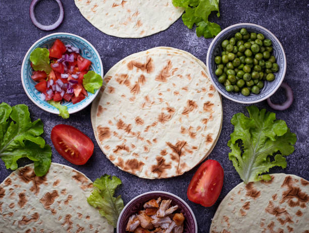 istock Ingredients for cooking Mexican tacos 664431814
