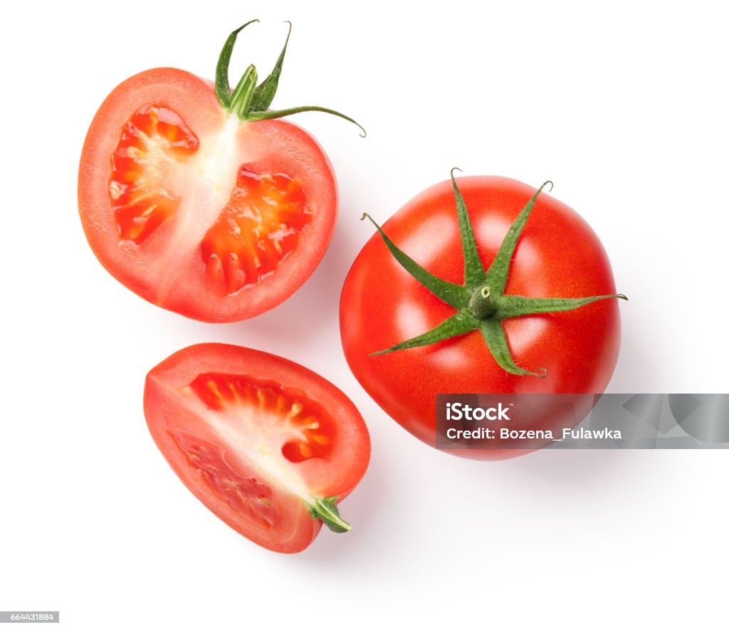 Frische Tomaten auf weiß - Lizenzfrei Tomate Stock-Foto