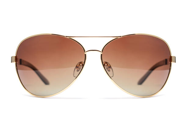 istock Sunglasses in an iron frame with brown glass isolated on white 664435624
