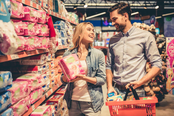 istock Couple at the supermarket 664443080
