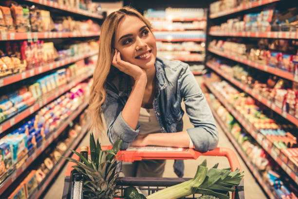 istock Woman at the supermarket 664443608