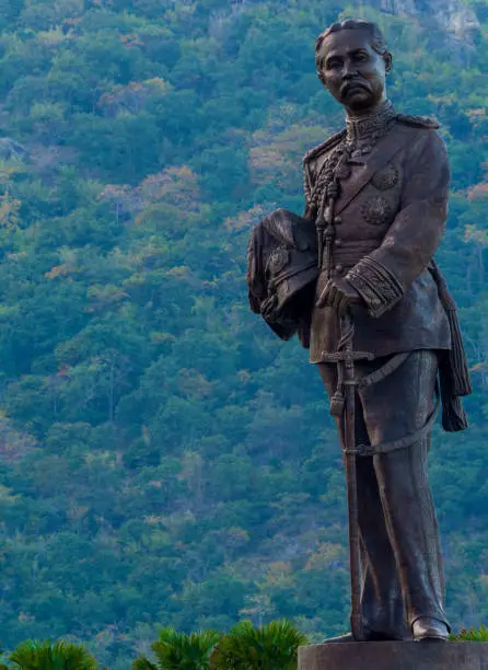 Photo of King Chulalongkorn or Rama V Monument located at Rajabhakti Park to commemorate the former seven Great Kings from each era., landmark and most popular in Hua Hin beach.