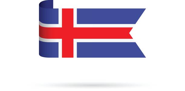 illustrazioni stock, clip art, cartoni animati e icone di tendenza di bandiera islandese - iceland flag ethnicity identity