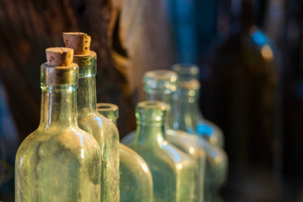 istock Old Vintage Glass Bottles 664451854